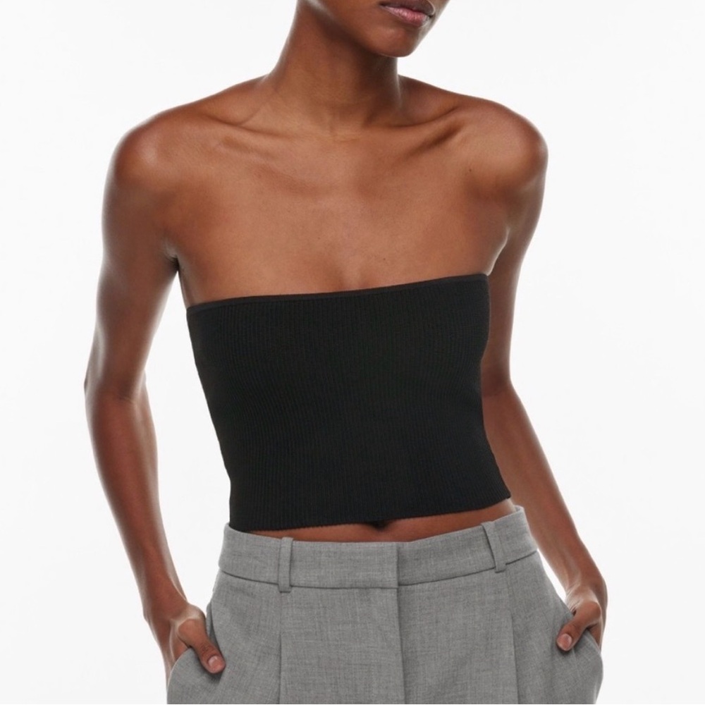 Aritzia Babaton Purple Ribbed Sculpt Top Tube Size XS